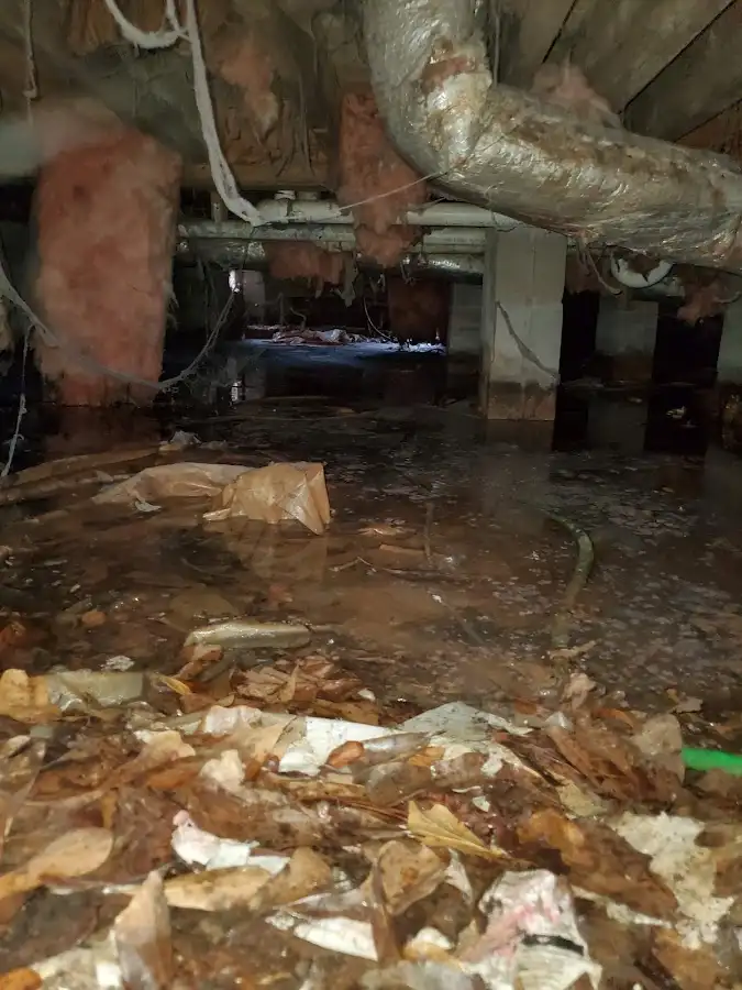 Crawl space flood assessment for Commercial Water Damage Restoration in Belpre
